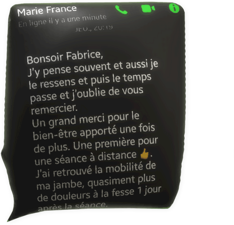 témoignage de Marie-France Bréchard Le Trévoux - magnétisme à distance, sciatique